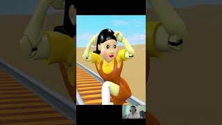 Scary Teacher 3D vs Squid Game Become Superhero Rescue baby Doll Escape from Train shorts [upl. by Jesher]