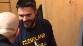 NBA Finals Matthew Dellavedova chatting in locker room [upl. by Anawek]