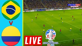 LIVE  BRAZIL vs COLOMBIA Group D  Copa America 2024 USA  Full Match All Goals  PES [upl. by Aiel]