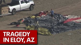 Scene of deadly hot air balloon crash in Eloy Arizona [upl. by Charla]