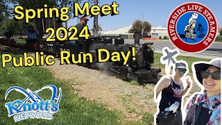 Riverside Live Steamers April 2024 Run Day Miniature Railroad at Hunter ParkCA Spring Meet 42824 [upl. by Fillender]