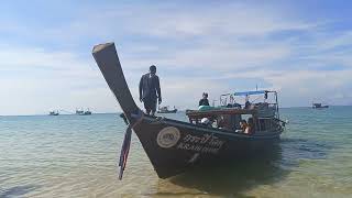 Longtail Boat Departing From Klong Muang Beach To Hong Island Krabi 🇹🇭 [upl. by Durwood363]