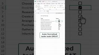 Interactive Checklist in Excel Autohighlight completed tasks ✔️ [upl. by Azal]