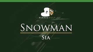 Sia  Snowman  LOWER Key Piano Karaoke  Sing Along [upl. by Zarihs834]