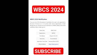 WBCS NOTIFICATION 2024 wbcs wbpsc psc [upl. by Ainirtak865]