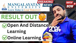 Mangalayatan University Open amp Distance Learning Online Learning Result Announced 2024 result [upl. by Eiro]