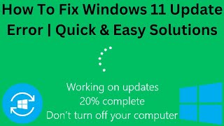 How To Fix Windows 11 Update Error [upl. by Kielty81]