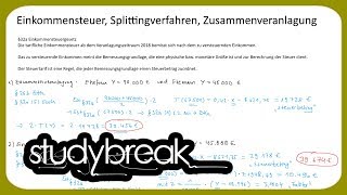 Einkommensteuer Splittingverfahren Zusammenveranlagung  Unternehmensbesteuerung [upl. by Arvonio]