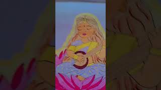 Saraswati Mata drawing  Subscribe for more videos  saraswati saraswatimata artbyayushi [upl. by Nylhtak]