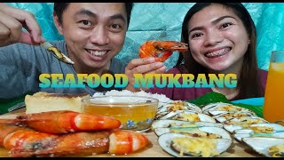 GARLIC BUTTER SHRIMP MUKBANG  BAKED TAHONG  SEAFOOD MUKBANG lynmikevlogs9220 seafoodmukbang [upl. by Lamond]