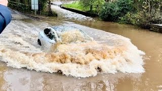 Crazy Tesla driver  Rufford Ford FLOOD  part 136 [upl. by Inattyrb58]