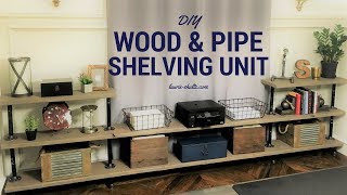 DIY Wood and Pipe Shelving Unit [upl. by Jt146]