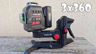 Parkside Performance 3x360 Cross Laser Level PKLLP 3360 A1 [upl. by Pegasus598]