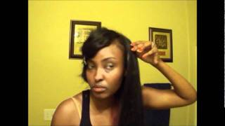 My Indian hair with a deep side bang sew in and colored TUTORIAL [upl. by Bautram]