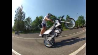 Go Pro HD Short Stunt Training Rieju SMX i Simson s51 7063 Biłgoraj [upl. by Kcirdnekel]