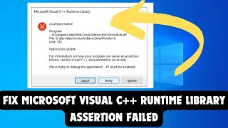 Cómo solucionar el error Microsoft Visual C Runtime Library [upl. by Jaela630]