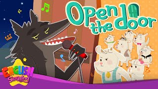 Open the door The Wolf and the Seven Little Goats Fairy Tale Songs For Kids by English Singsing [upl. by Ahsinrad]