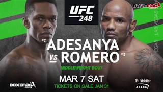 Israel Adesanya vs Yoel Romero officialisé pour lUFC 248 [upl. by Ainadi]