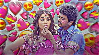 😘En Uchi Mandaila Song from Vettaikaran❤️ Whatsapp Status Tamil ❤️ Love Song ❤️Anju Mani Bus❤️ [upl. by Neufer598]