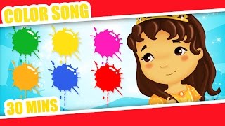 Color Songs  Learn Colors with princesses  Baby Nursery Rhymes [upl. by Vitek]