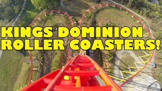 Kings Dominion Roller Coasters Front Seat POVs [upl. by Attelrak]