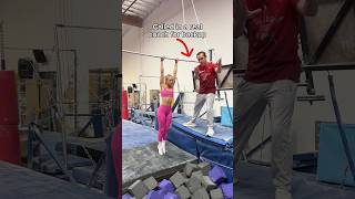 The Rybka Twins learn a high bar dismount 😂 ​⁠TheRybkaTwins gymnastics sports fail olympics [upl. by Maddeu373]