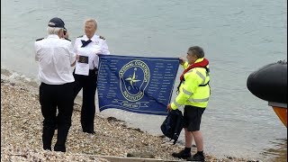 National Coastwatch 30th Anniversary celebration flag arriving at Lee on Solent  Sun 21 July 2024 [upl. by Maurise]