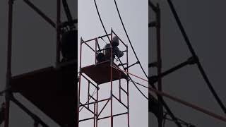 switchyard work live line in 400KV line maintenance work [upl. by Asyl]