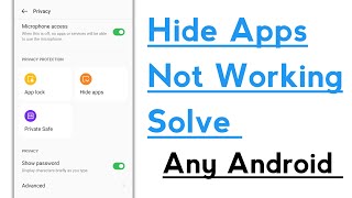 Hide Apps Not Working Problem Solve in Any Android Phone [upl. by Ojoj958]