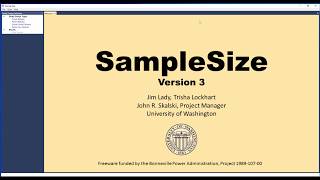 Program SampleSize Running a Single Release Study Design Lesson Three [upl. by Ihab]