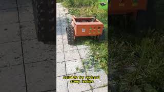 cordless trackmounted lawn mower made by Vigorun Tech wireless tracked grass trimming machine [upl. by Merrie566]