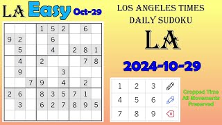 Los Angeles Times Daily Sudoku 20241029 1948 Easy [upl. by Llerruj]