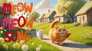 Meow Meow Song  A Cute Cat Song for Kids to Sing and Dance [upl. by Brabazon]