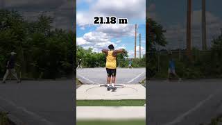 TMond Johnson BLASTS Shot Put Over 69 Feet 2118 Meters [upl. by Ciredec586]