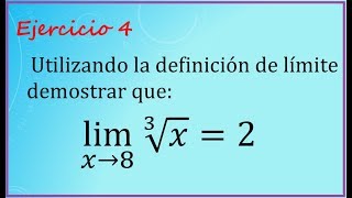 Demostración de límite por definición Ejercicio 4 [upl. by Vod]