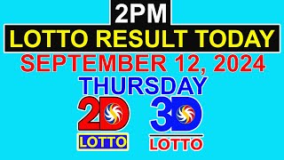 Lotto Result Today 2pm September 12 2024 PCSO [upl. by Dilahk]