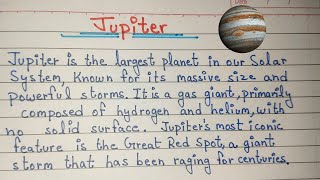 Short Note On Jupiter  Planet Jupiter  English [upl. by Gnuy]