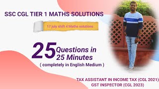 SSC CGL 2023 Tier 1  17 July shift 4 mathematics solution [upl. by Femi]