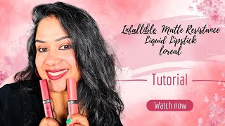 LOREAL PARIS Infallible Matte Resistance Liquid Lipstick swatches [upl. by Ramas260]