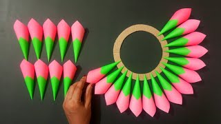 Wall Hanging Craft Ideas With Paper Easy And Beautiful Flowers  Wall Hanging Craft Ideas [upl. by Kazim]