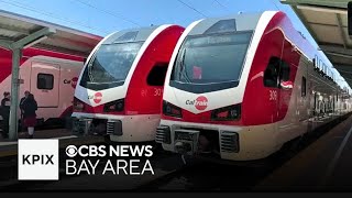 Caltrain rolls out new electric fleet in San Francisco [upl. by Nayr]