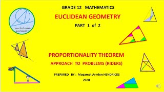 PROPORTIONALITY THEOREM amp Applications Gr 12 PART 1 of 2 video [upl. by Aholla]