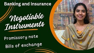 Banking and InsuranceNegotiable instruments promissory note bill of exchange [upl. by Charline840]