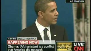 President Obama Nobel Peace Prize Speech Oslo Norway December 10 2009 14 [upl. by Jeffy]