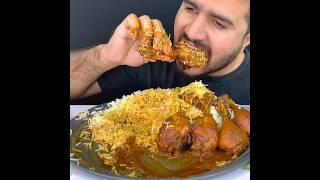 ASMR EATING SPICY CHICKEN CURRY🔥 BASMATI RICE  shorts mukbangnasmreating mukbangasmr asmr [upl. by Atkins]