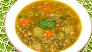 Asopao Sopon de gandules con bolitas de Platano or Pigeon Pea Soup [upl. by Eyatnod]