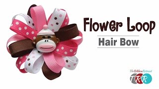 How to Make a Flower Loop Hair Bow  TheRibbonRetreatcom [upl. by Stig]