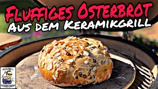 259  Fluffiges Osterbrot aus dem Keramikgrill  indirekt grillen wie aus dem Backofen [upl. by Macnamara]