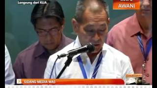 MAS press conference on the missing MH370 KL Beijing flight [upl. by Anilasor]