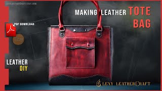 Making Leather Tote bag  Shopping bag [upl. by Barris]